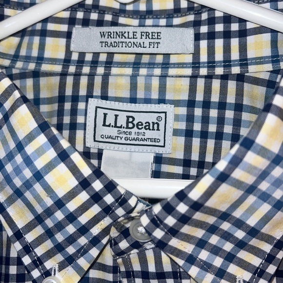 LL Bean Checkered Men’s Dress Shirt - Picture 2 of 5